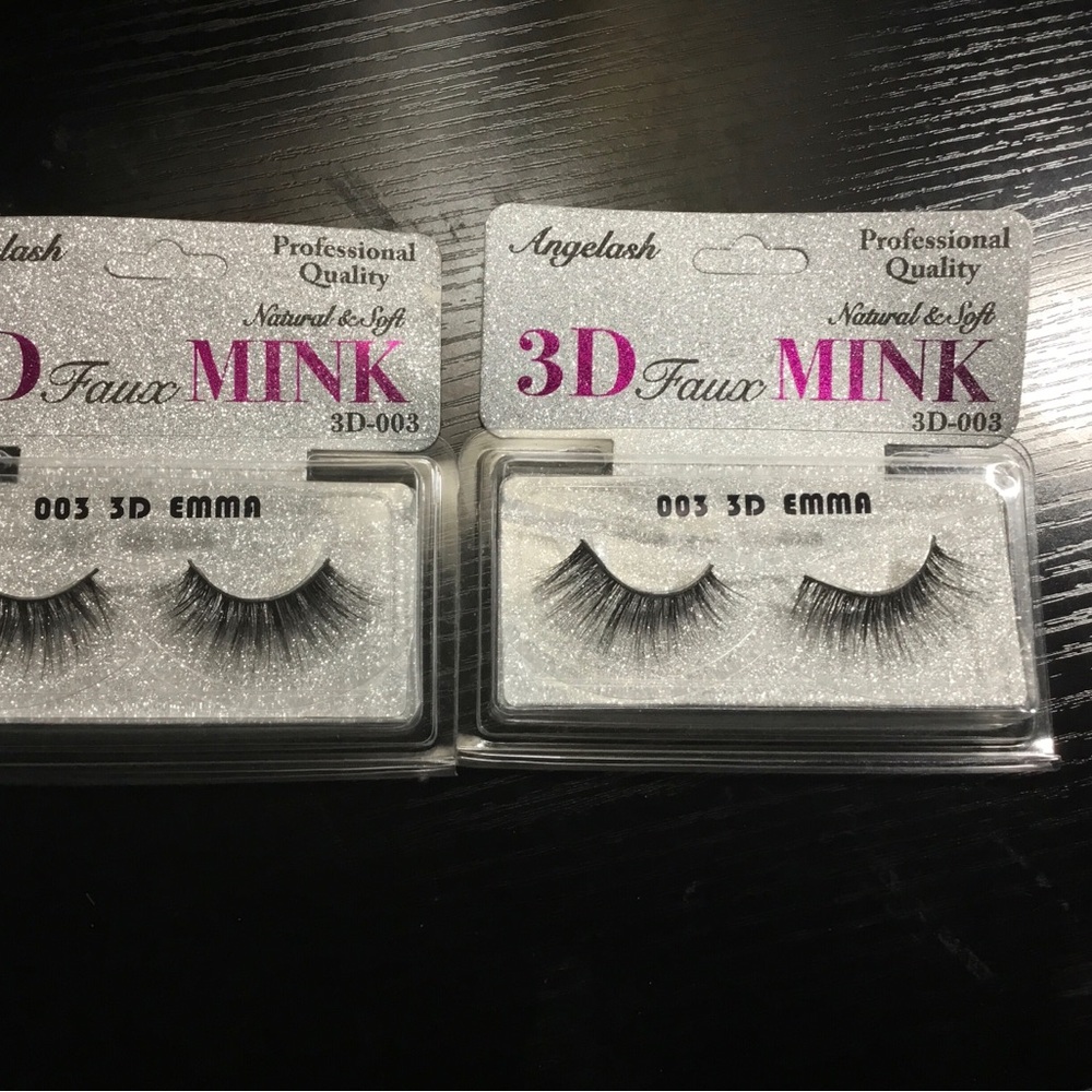 (138) Angelash 3D Faux Mink False Eyelashes - Black Two Packs